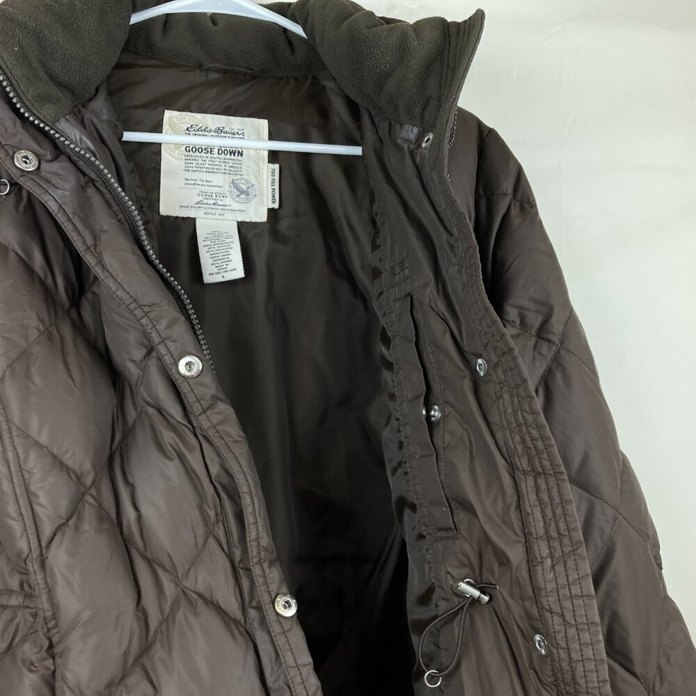 Eddie Bauer Womens L 700 Down Fill Hooded Winter Long Parka Puffer Warm Jacket - Picture 6 of 9